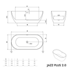 Freestanding bathtub JAZZ PLUS 2.0 Acryl 