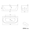 Half freestanding bathtub LENA
