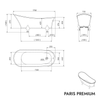 Freestanding bathtub PARIS PREMIUM