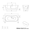 Freestanding Bathtub ROMA PLUS 2.0 Acrylic Matte White