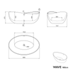 Free-standing bathtub WAVE