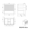 Bathroom furniture set BELDIVO 60 cm with washbasin