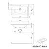 Bathroom furniture set BELDIVO 80 cm with washbasin