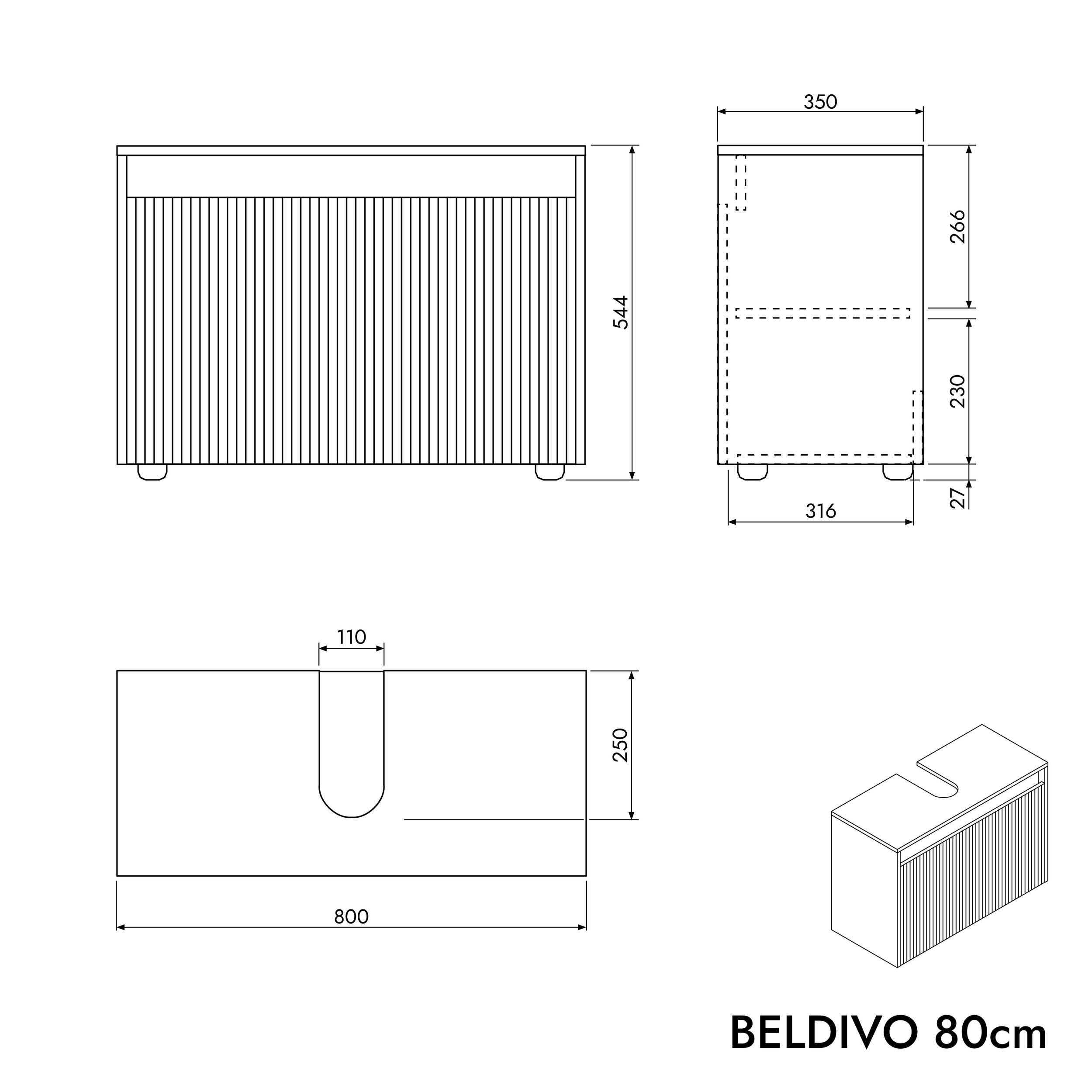Floor-standing vanity unit BELDIVO 80 cm