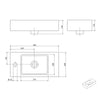 BELDIVO 50cm vanity unit with white washbasin 