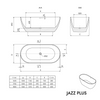 Freestanding bath tub JAZZ PLUS 2.0 acrylic white matt