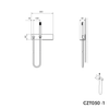 Wall connection bend CZT050-1 with shower holder