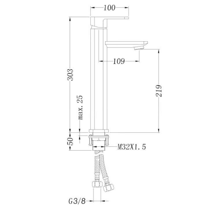 Single hole basin mixer 1234