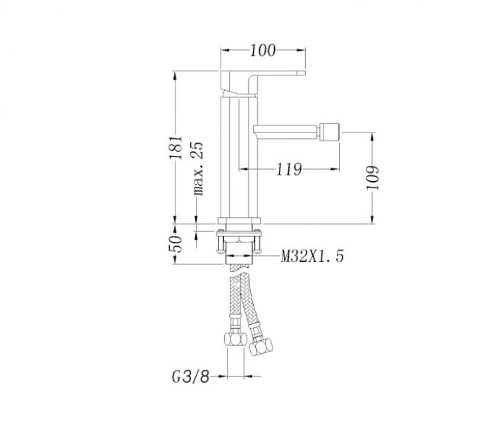 Bidet mixer tap 1238C