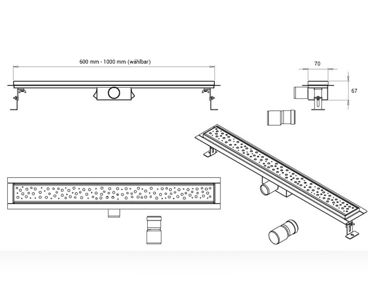 Stainless steel shower channel GT01