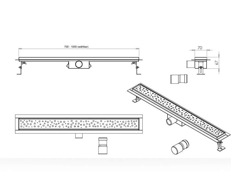 Stainless steel shower channel GL01