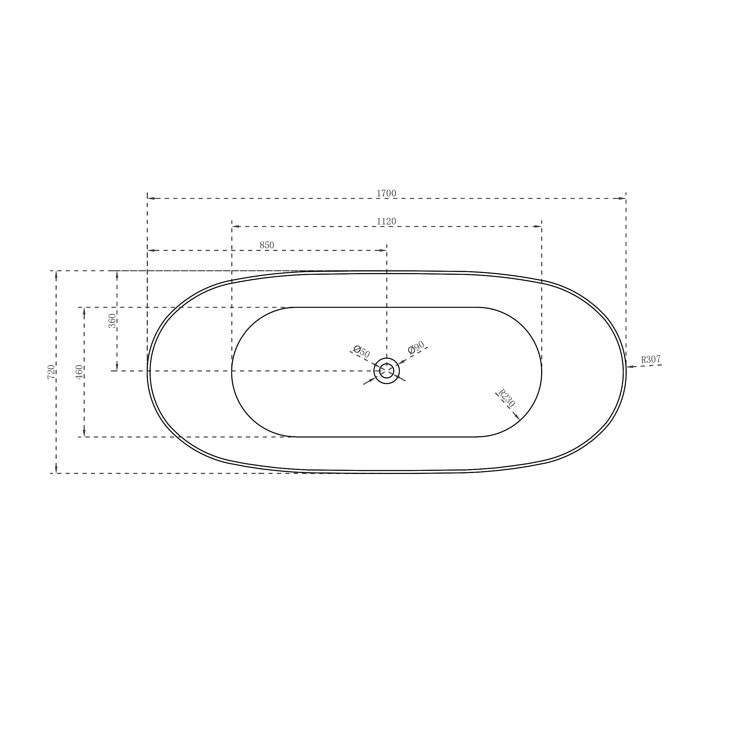 Freestanding bathtub DALIA