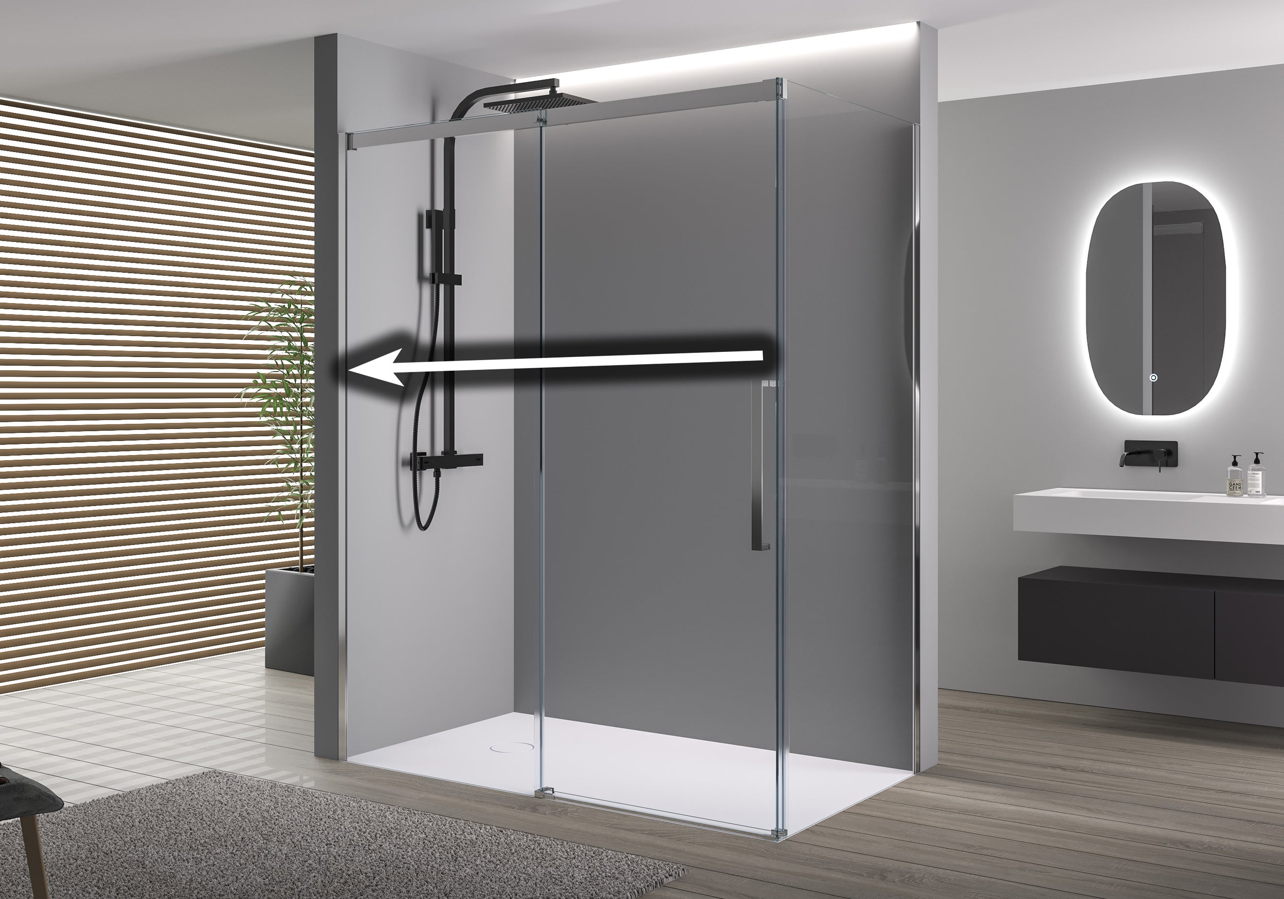 Soft-Close Sliding Door Shower and Side Panel DX906 FLEX