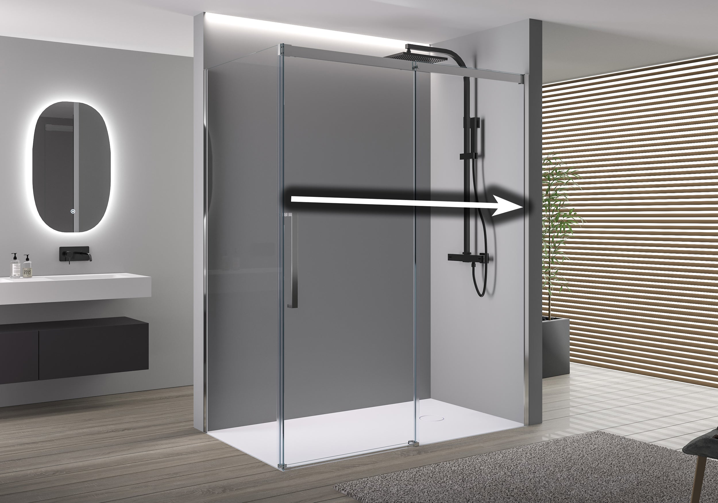 Soft-Close Sliding Door Shower and Side Panel DX906 FLEX