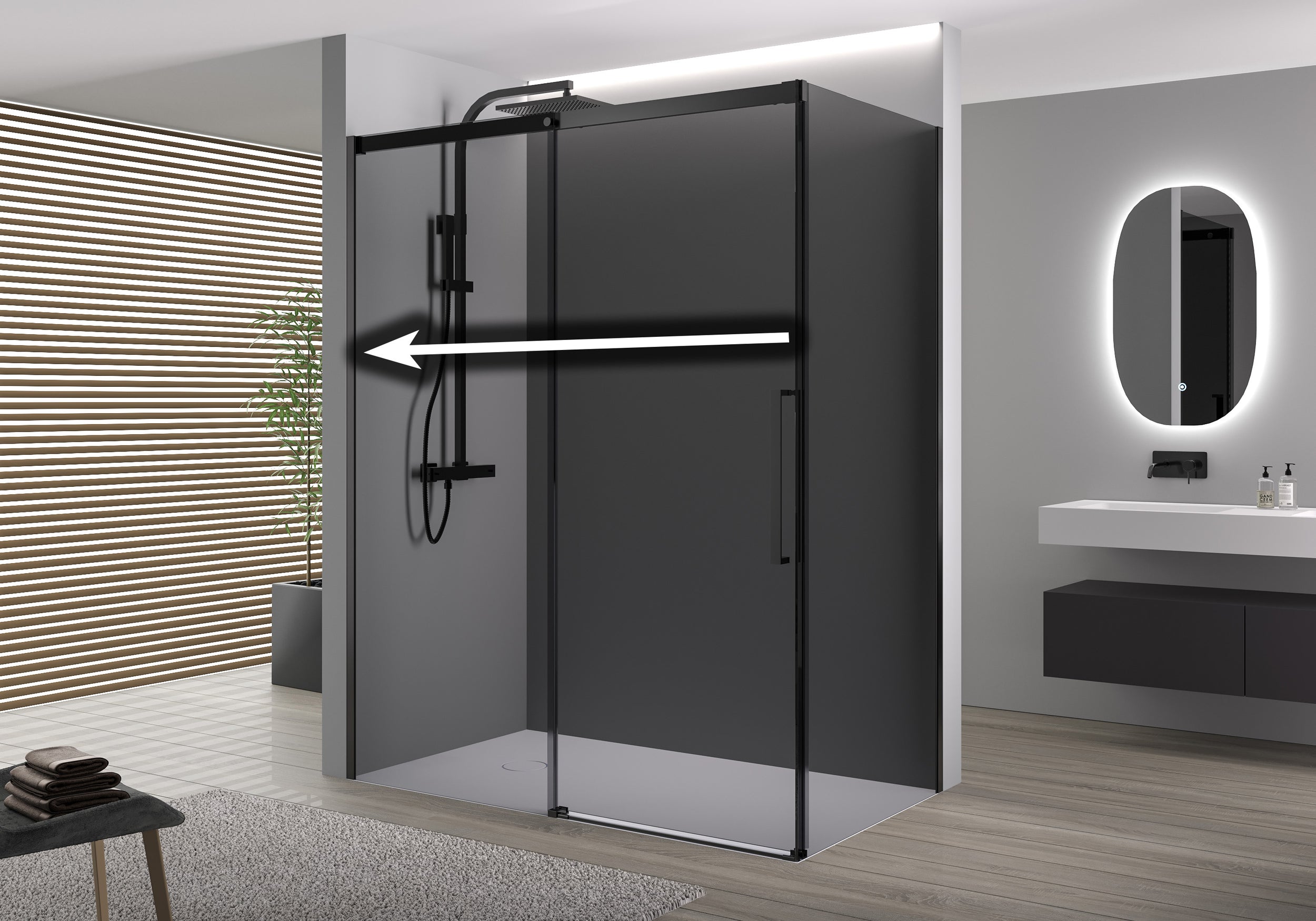 Corner shower with sliding door Soft-Close DX906 FLEX