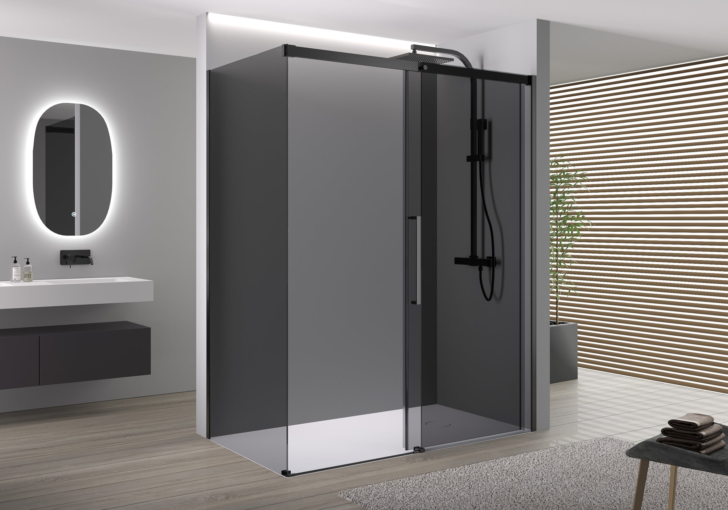 Corner shower with sliding door Soft-Close DX906 FLEX
