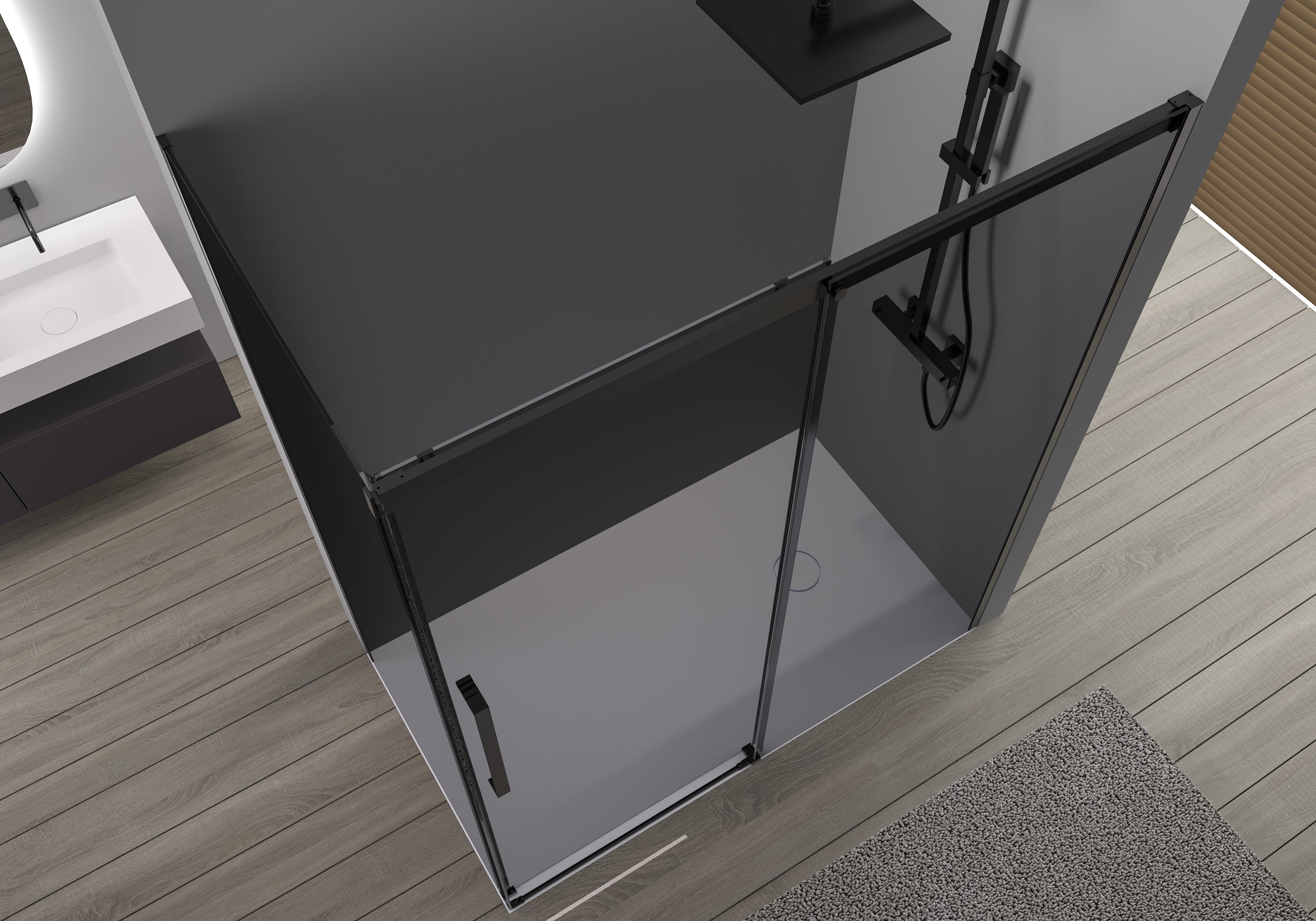 Corner shower with sliding door Soft-Close DX906 FLEX