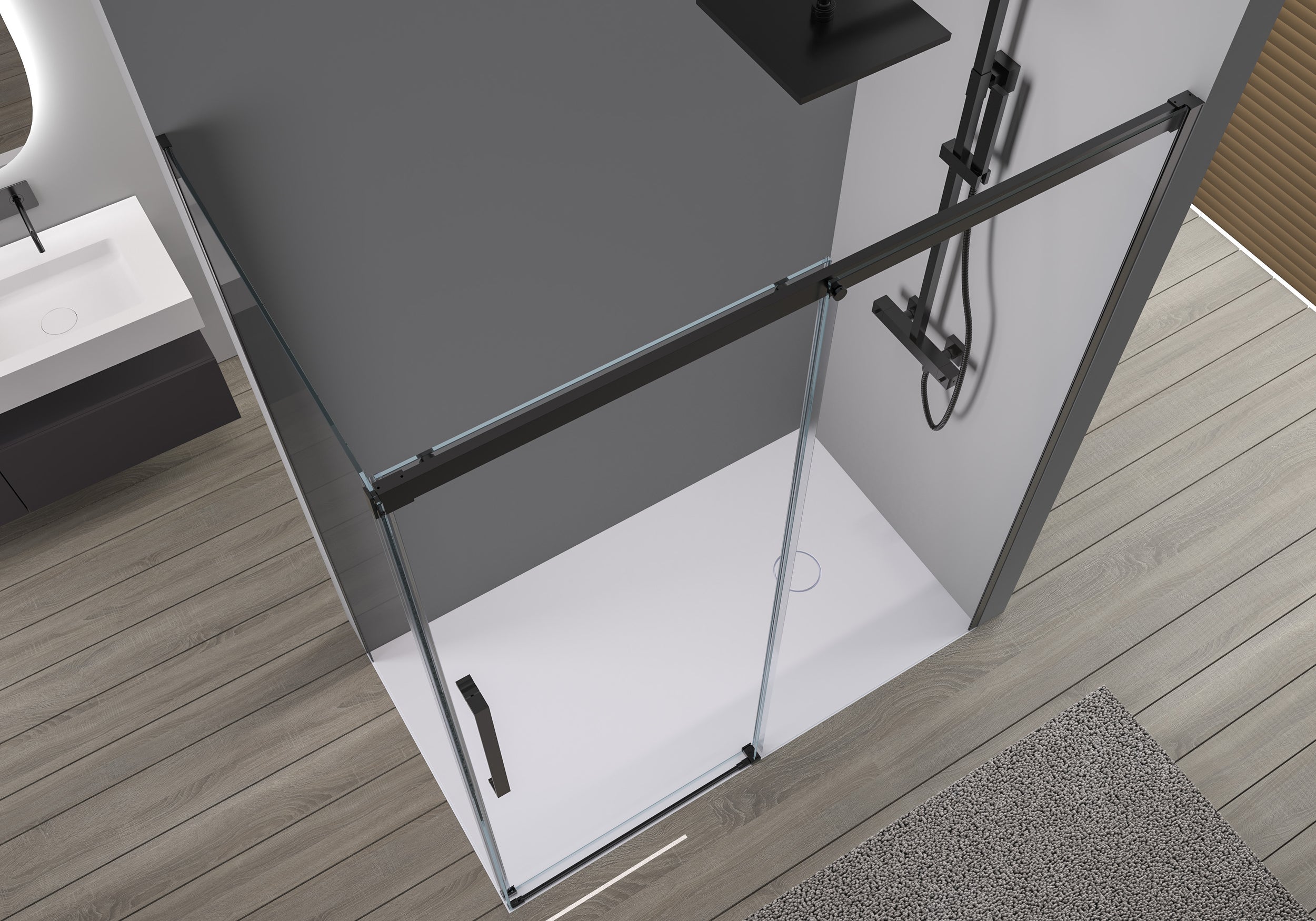Corner shower with sliding door Soft-Close DX906 FLEX
