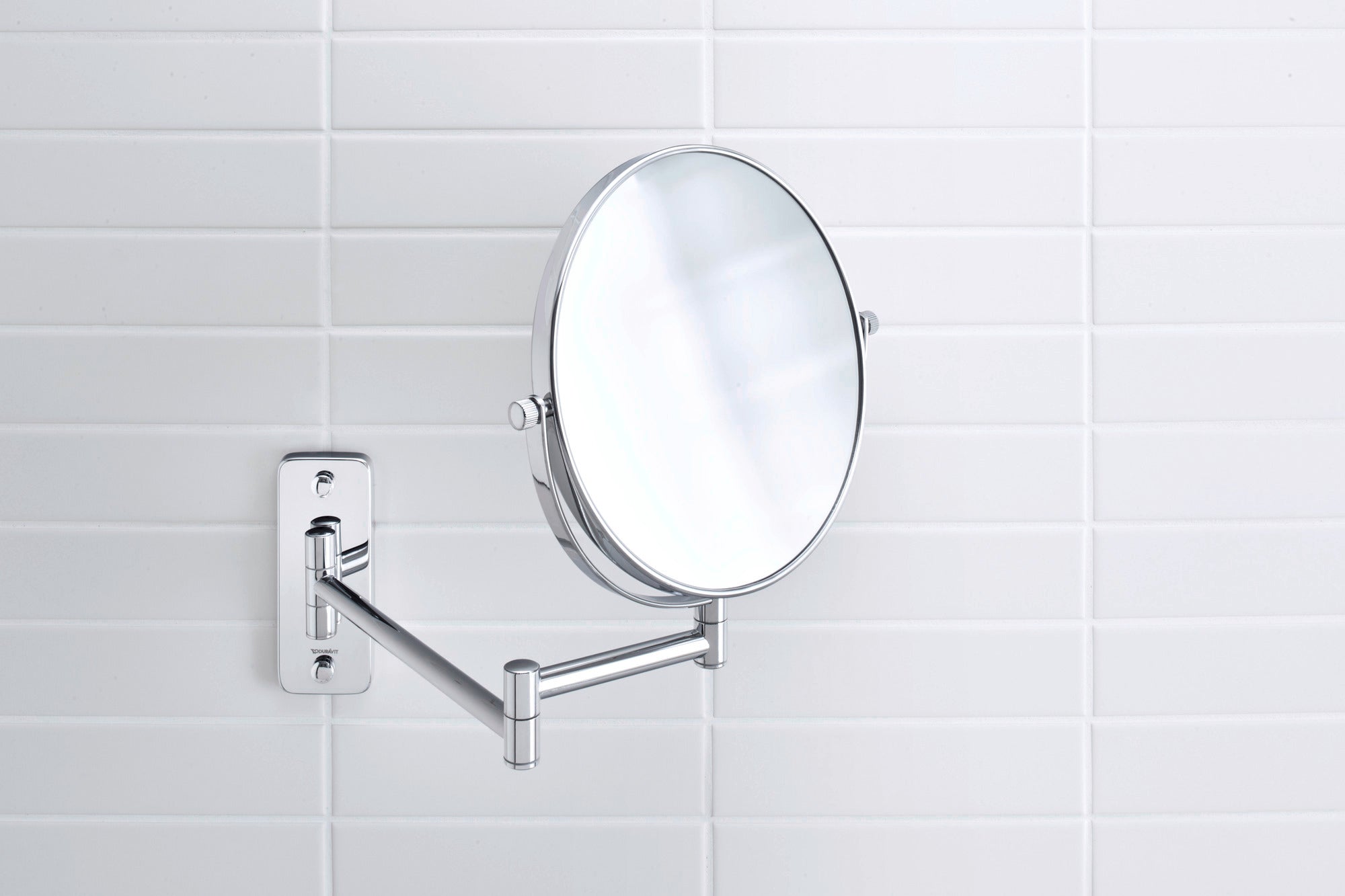 Duravit D-Code vanity mirror, swivel, Ø 20 cm, chrome