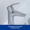 Duravit DuraVelez basin mixer, with energy-saving FreshStart function, 18.7 cm (size M), chrome