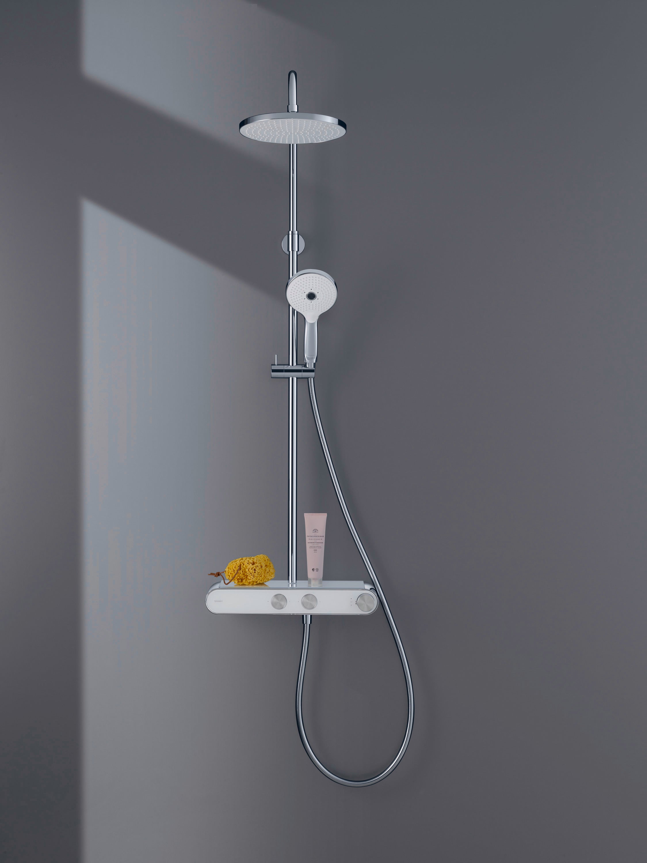 Duravit shower system with thermostat & glass shelf