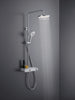 Duravit Shower System with thermostat, glass shelf, 3 spray types and MinusFlow function - chrome/white