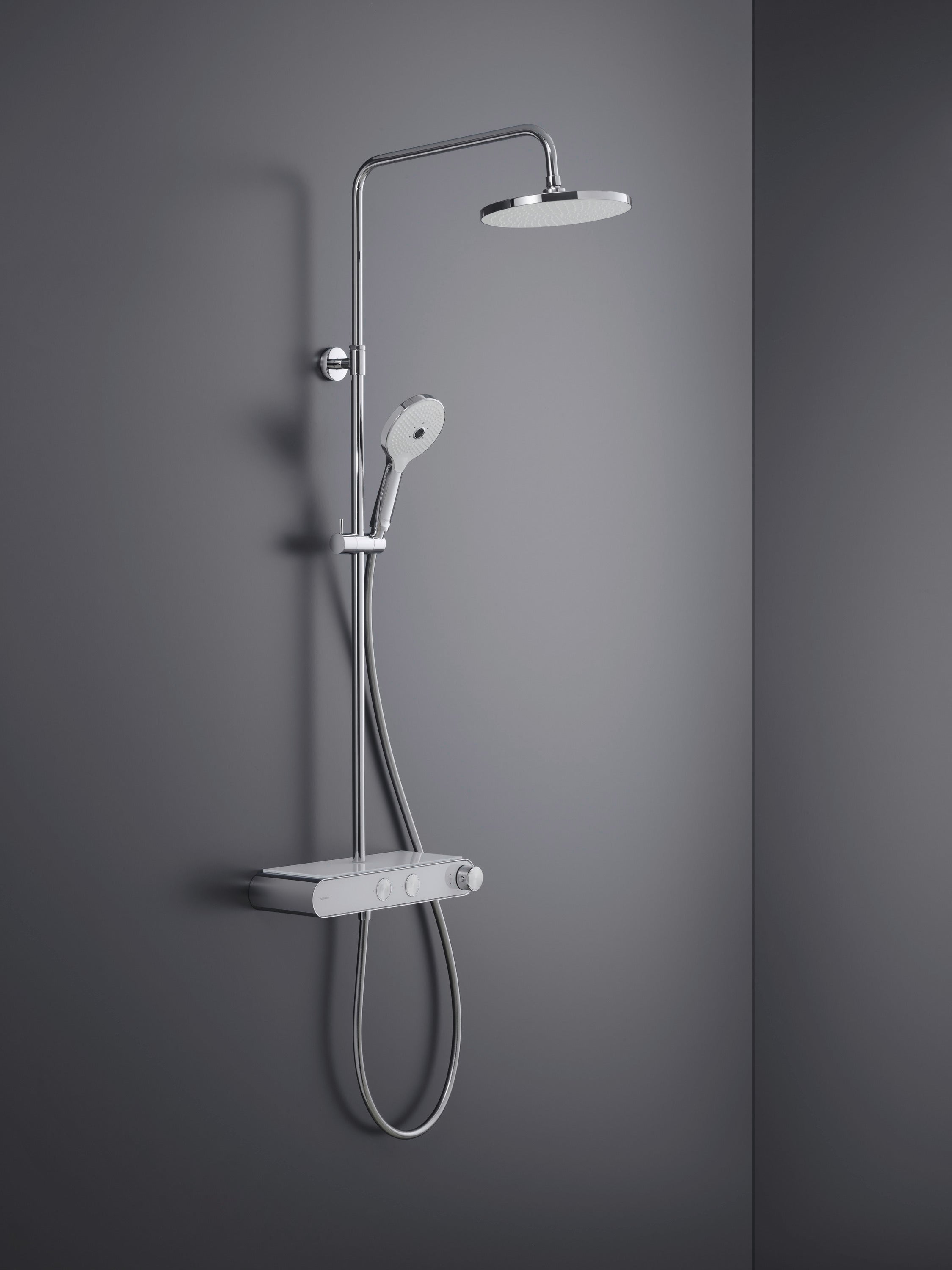 Duravit shower system with thermostat & glass shelf