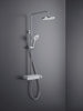 Duravit Shower System with thermostat, glass shelf, 3 spray types and MinusFlow function - chrome/white