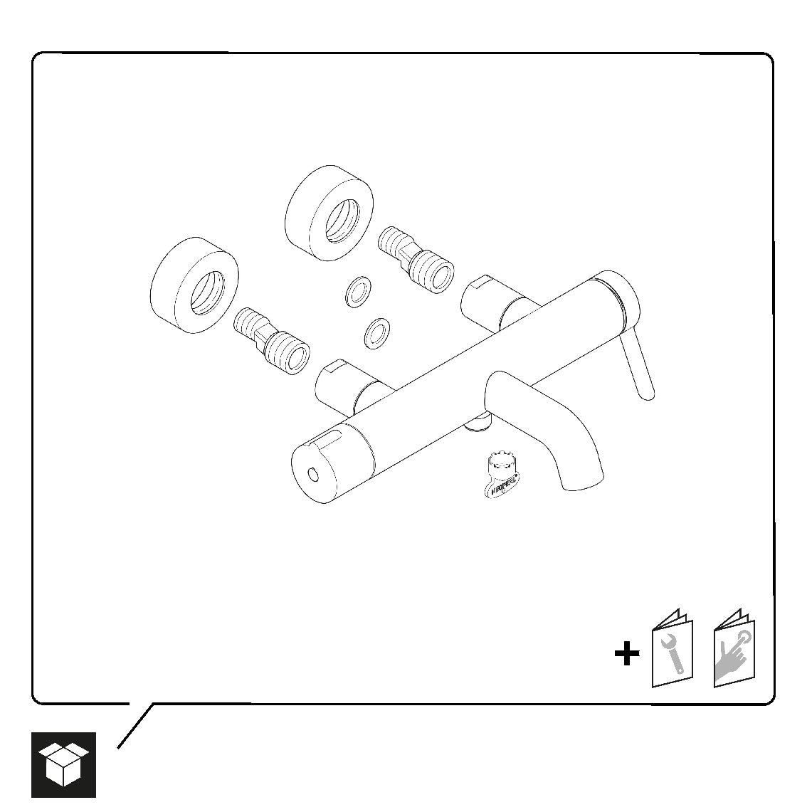 Duravit C.1 single-lever bathtub mixer exposed