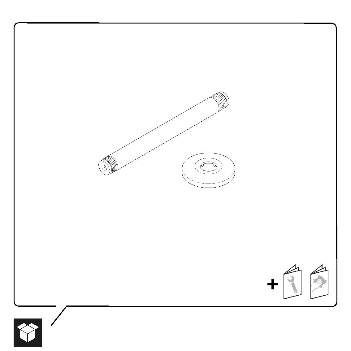 Duravit universal shower arm 200 mm, ceiling mounting - color selectable