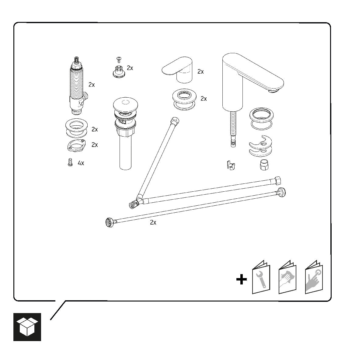 Duravit Wave 3-hole basin mixer with push-open pop-up waste - color selectable