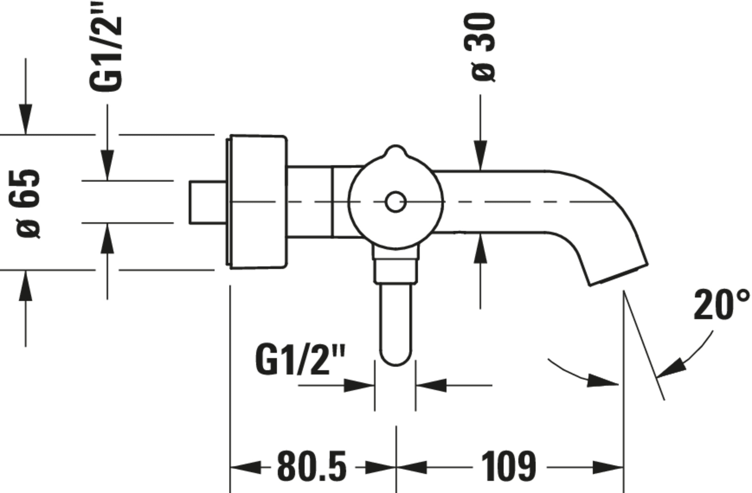 Duravit C.1 single-lever bathtub mixer exposed