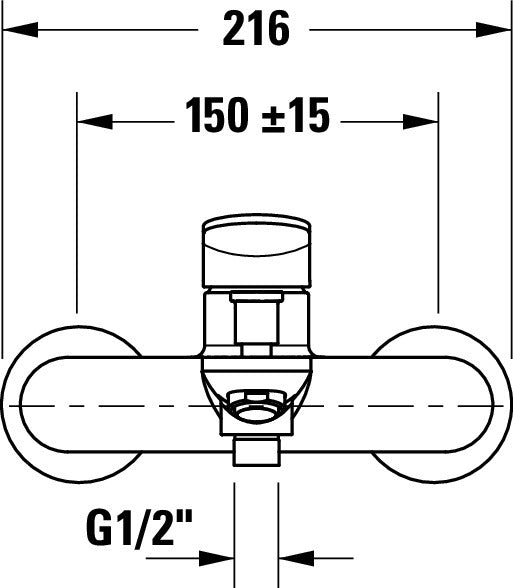 Duravit Wave single lever surface-mounted bath mixer 