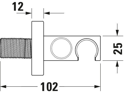 Duravit Universal wall connection elbow with shower holder