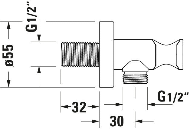 Duravit Universal wall connection elbow with shower holder