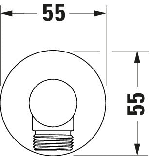 Duravit Universal wall connection elbow with shower holder