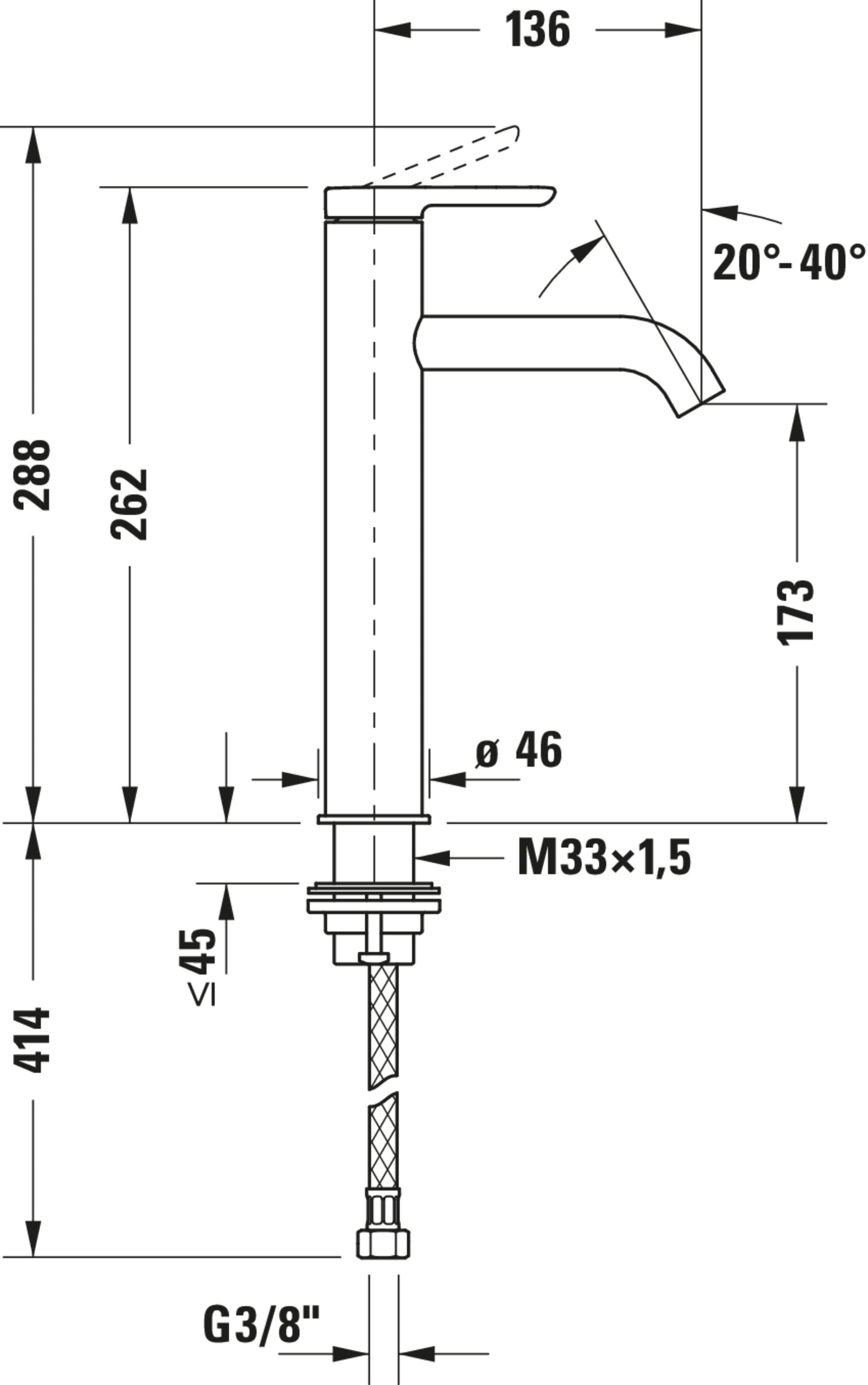 Duravit C.1 single-lever washbasin mixer L
