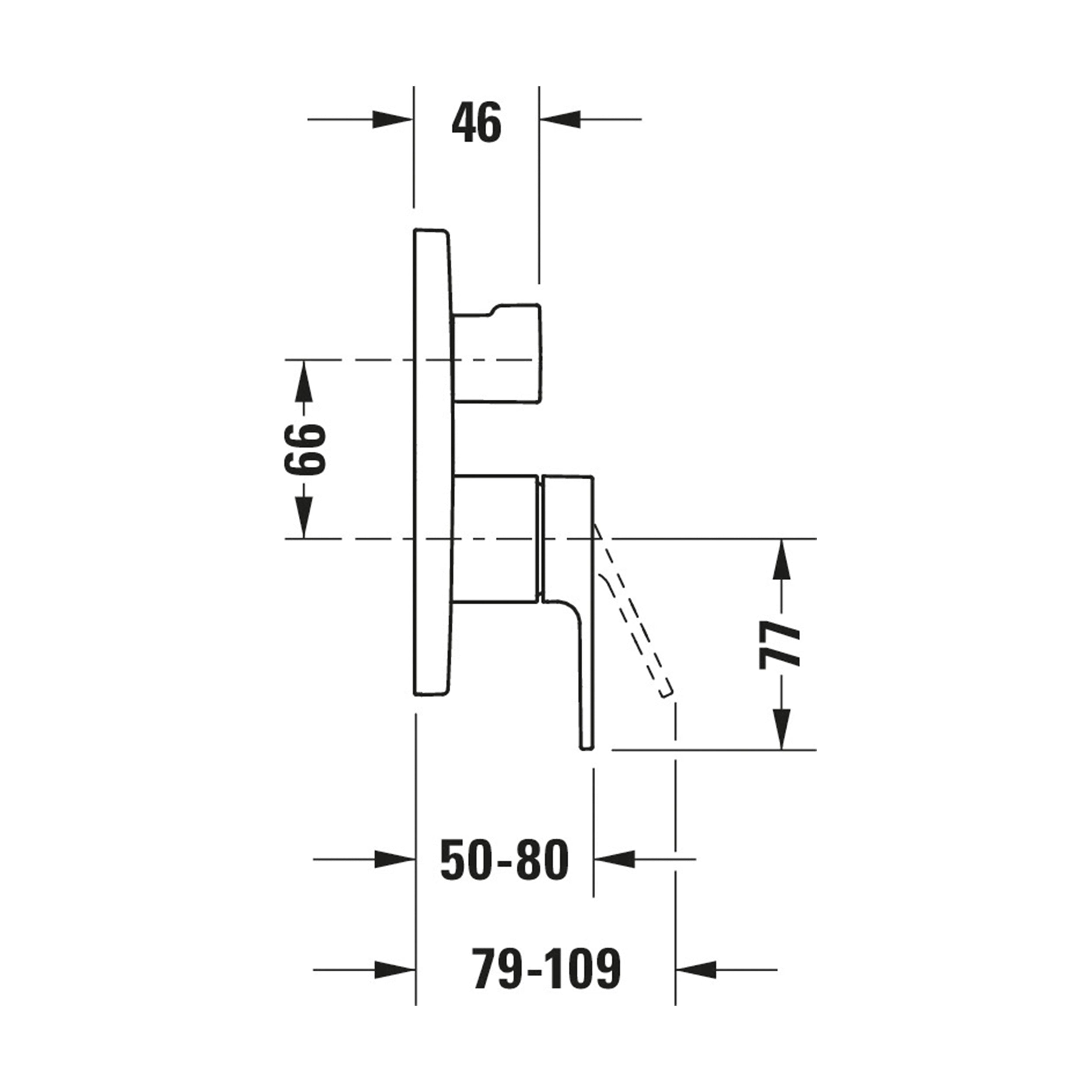 Duravit B.3 bath mixer, concealed, 2 consumers, with fuse combination, chrome