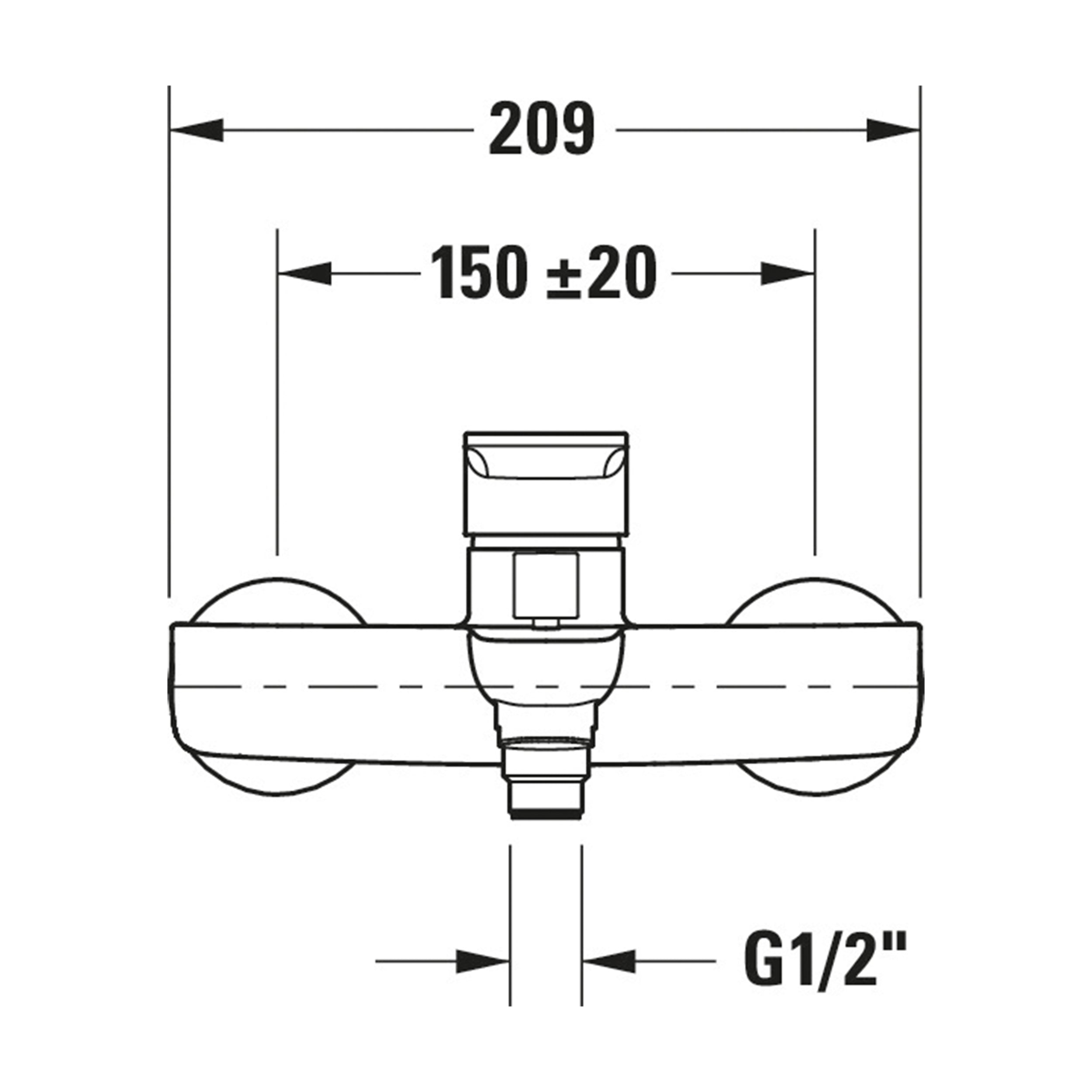 Duravit B.3 bath mixer, surface-mounted, 2 consumers, chrome