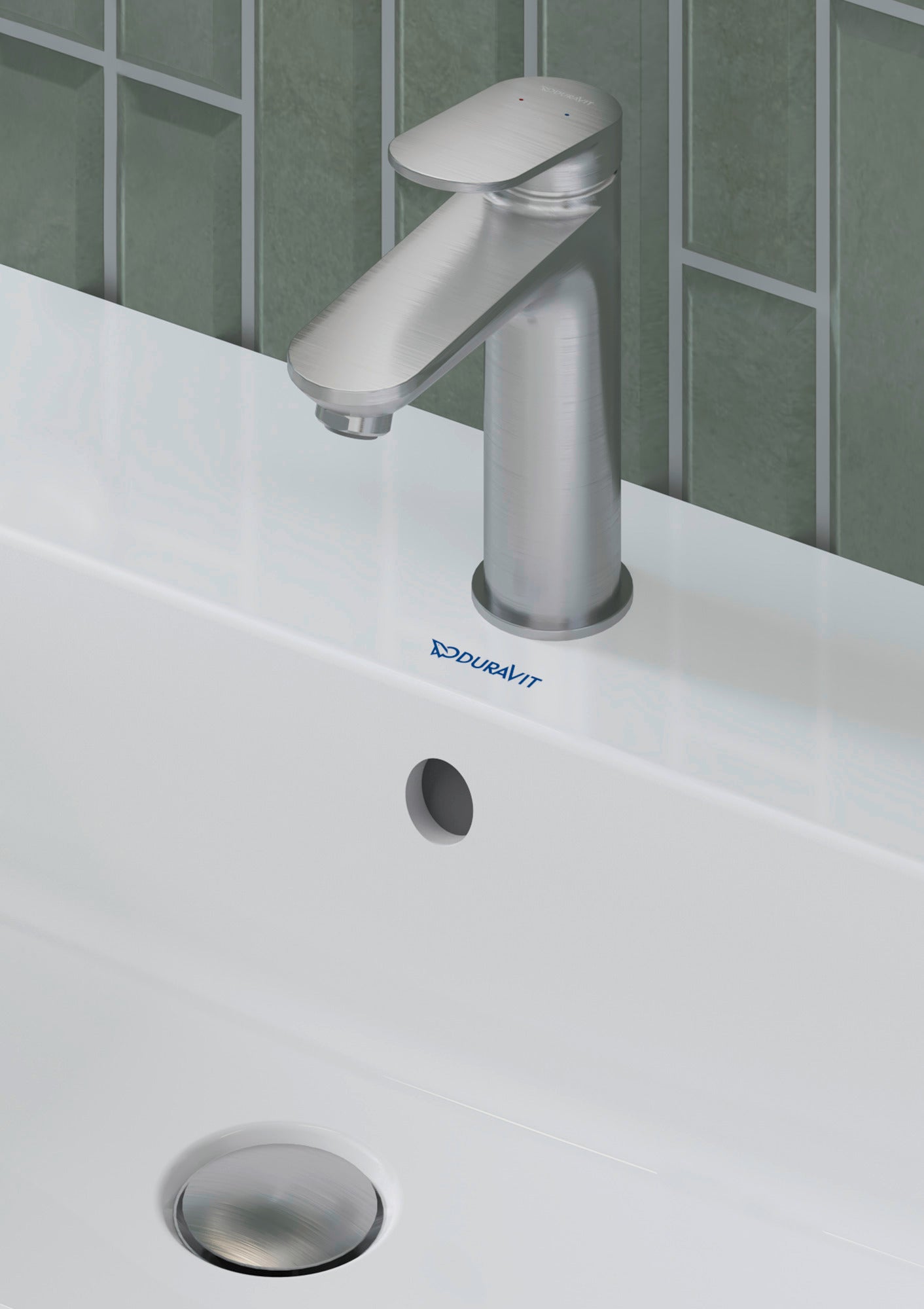 Duravit Wave single lever basin mixer M with pull rod - color selectable