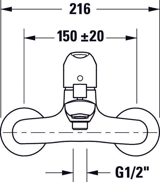 Duravit DuraVelez bath mixer, surface-mounted, 2 consumers, chrome