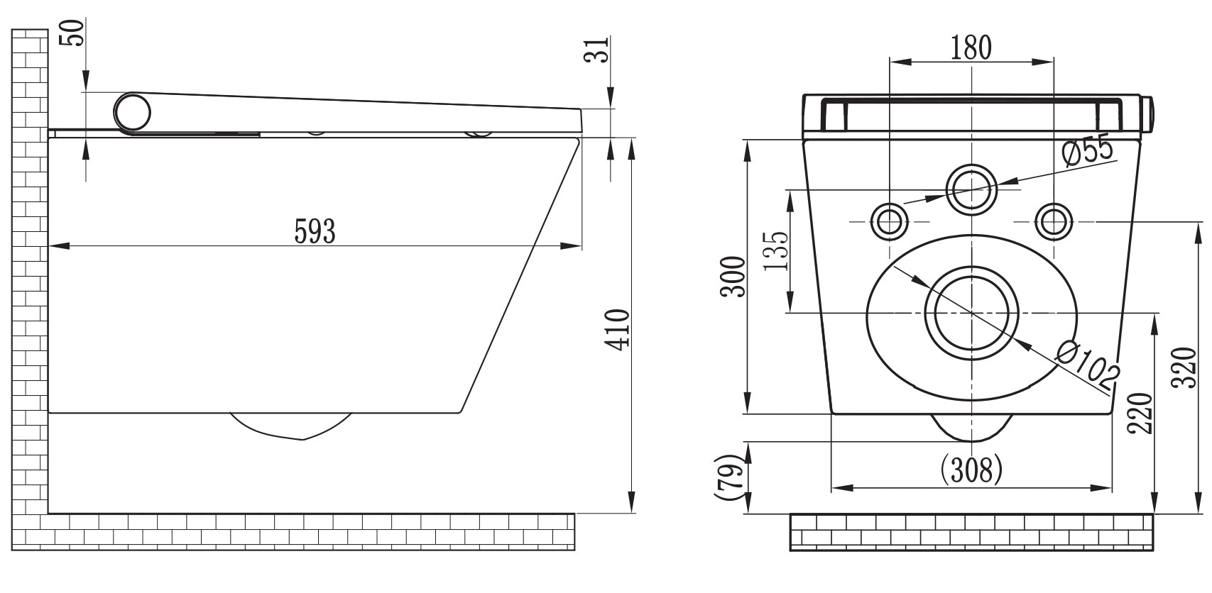 Complete WC package 36: Shower toilet Basic 1102