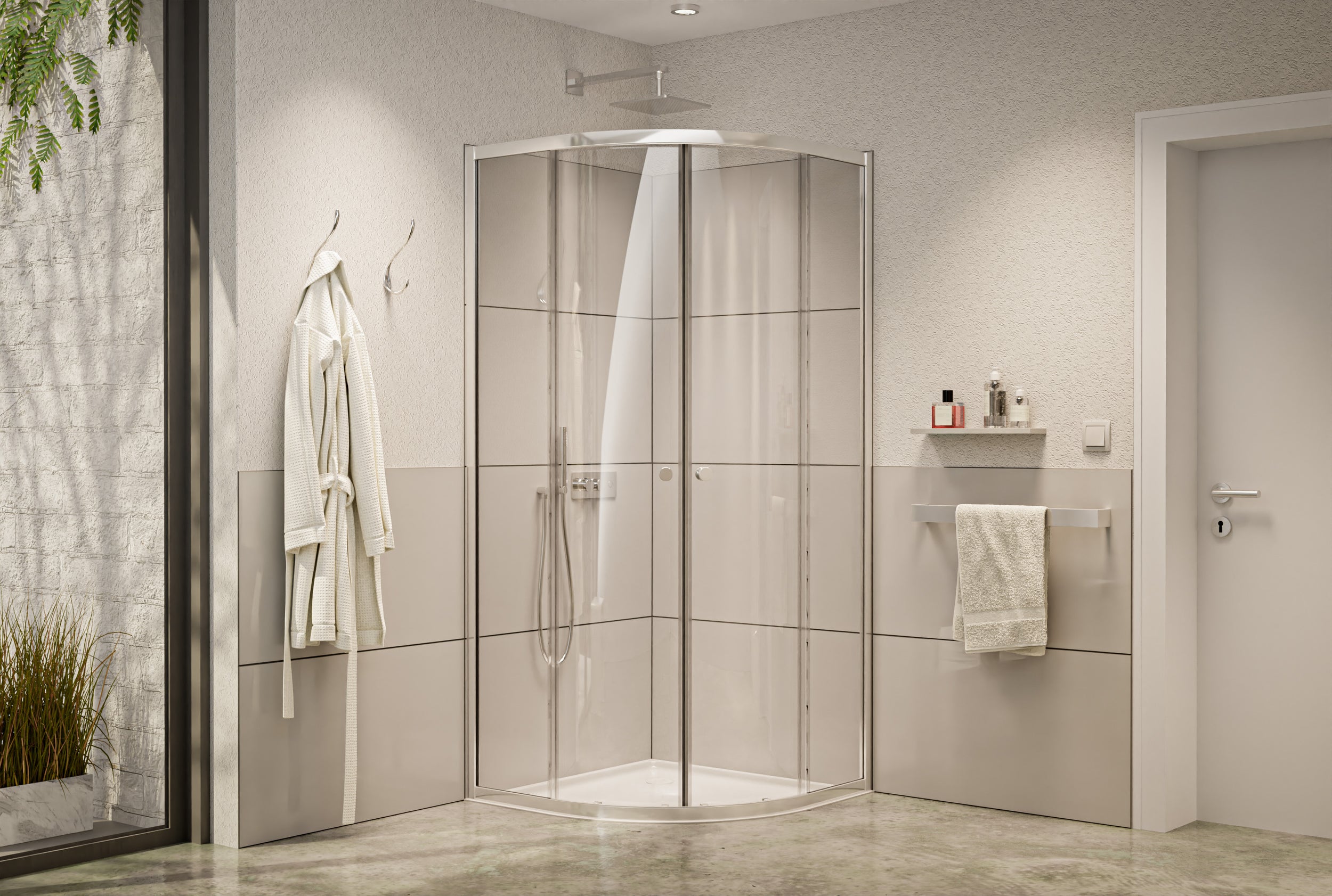 Round shower NT509 with sliding doors