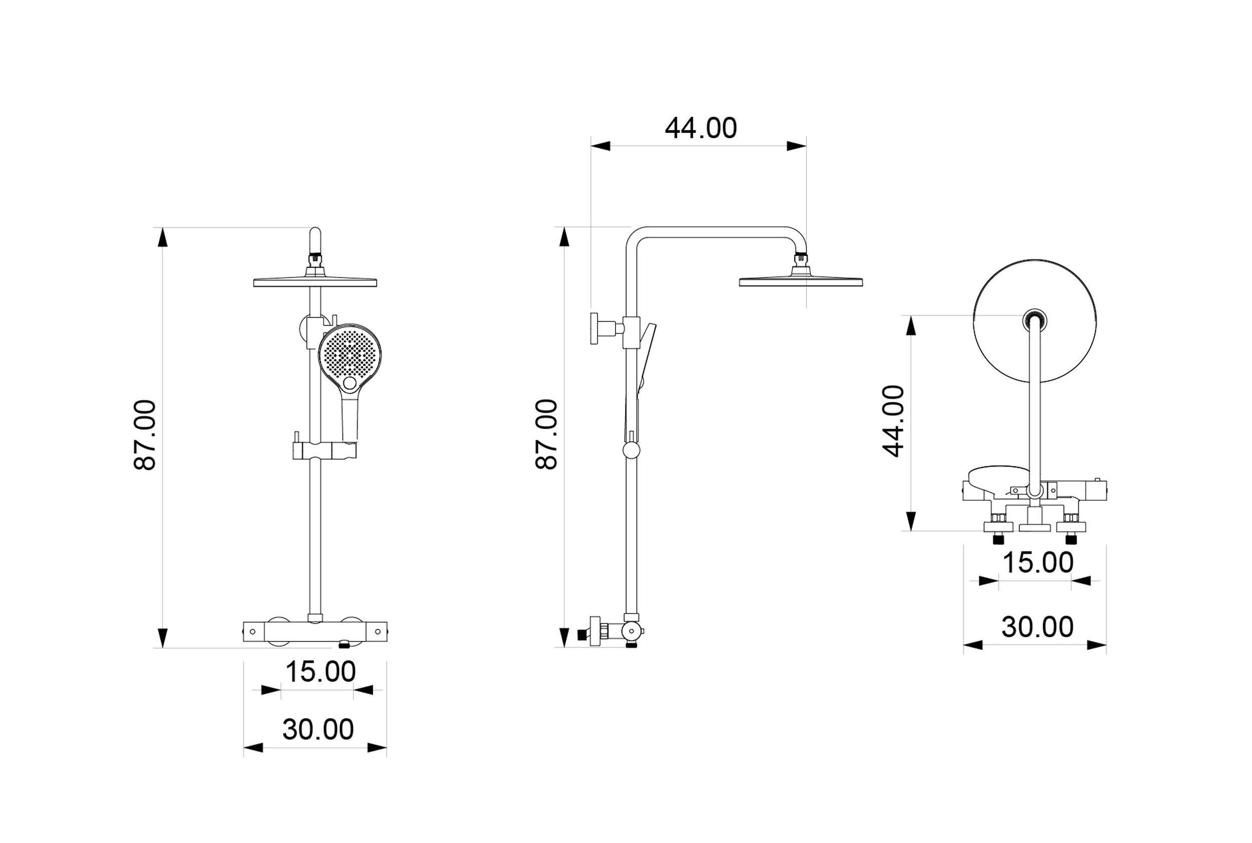Shower column thermostat 4011 PRO black