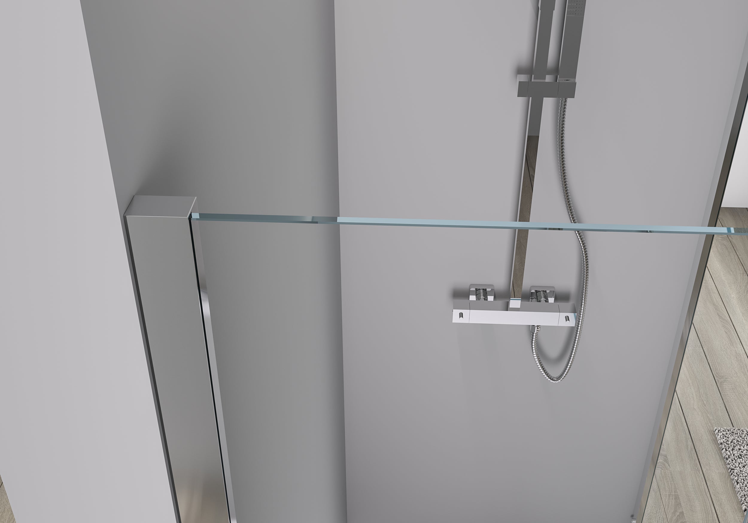 Shower cubicle NANO real glass sliding door EX806 - 90x120x195cm