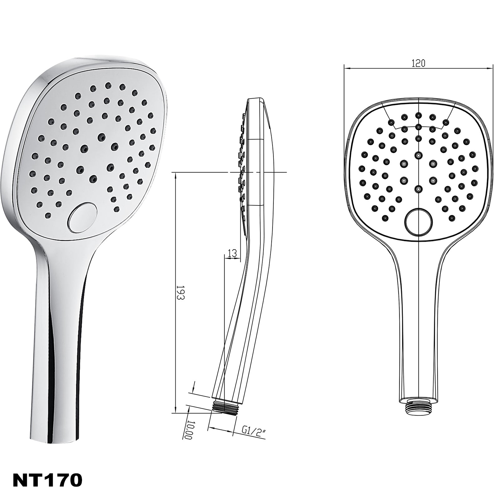 Shower set shower rail NT127B with integrated wall connection elbow
