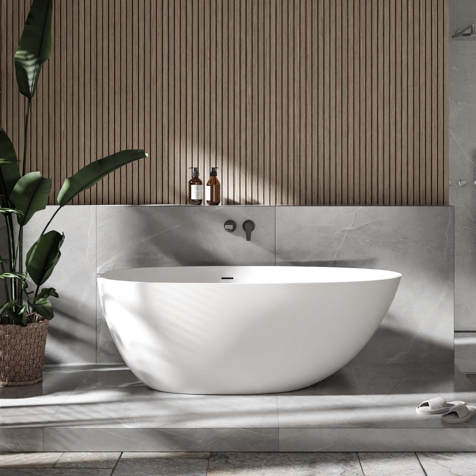 Freestanding bathtub VELA - Mineral cast