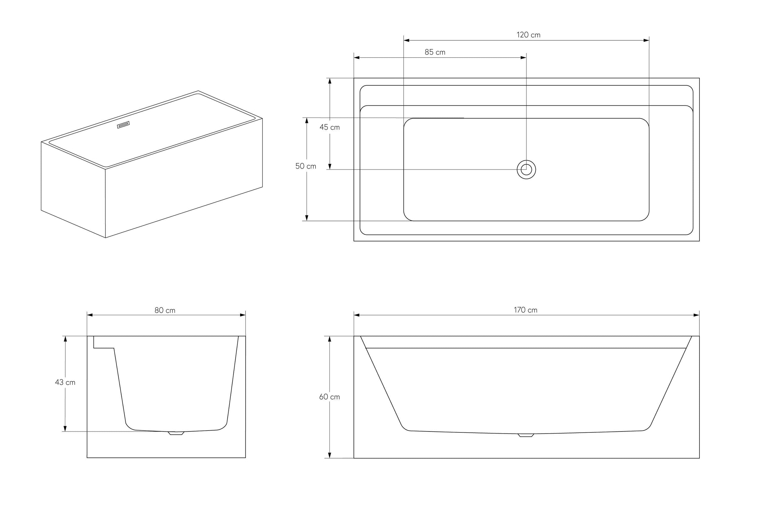 Freestanding bathtub VERONA