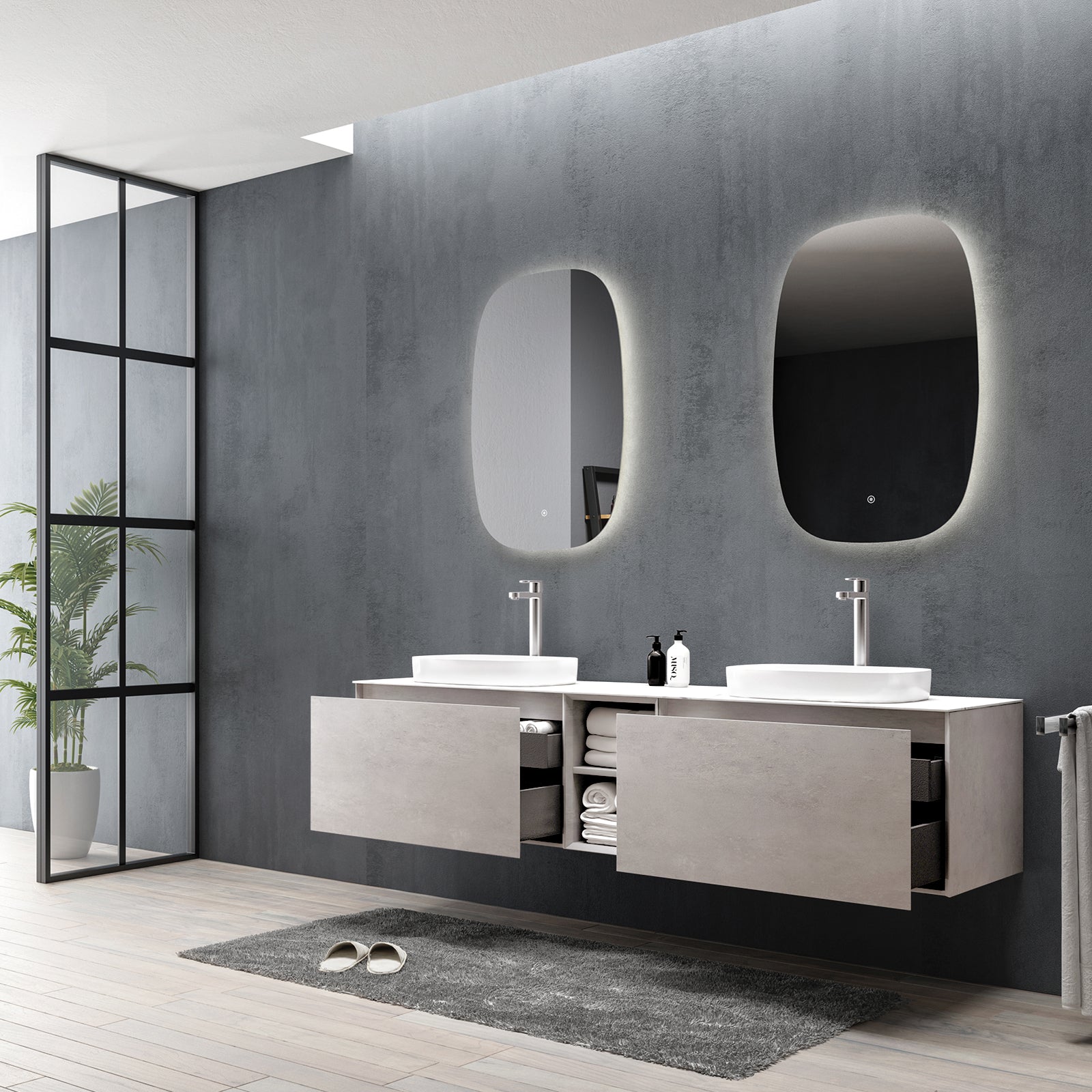 LED illuminated bathroom mirror INALCO Oval