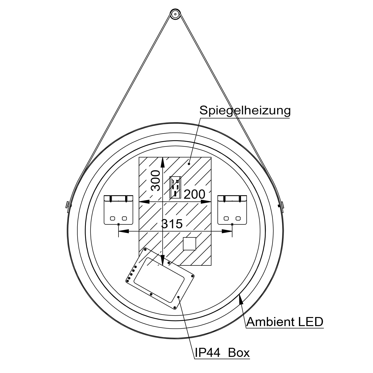 LED Illuminated Bathroom Mirror 2805 Round